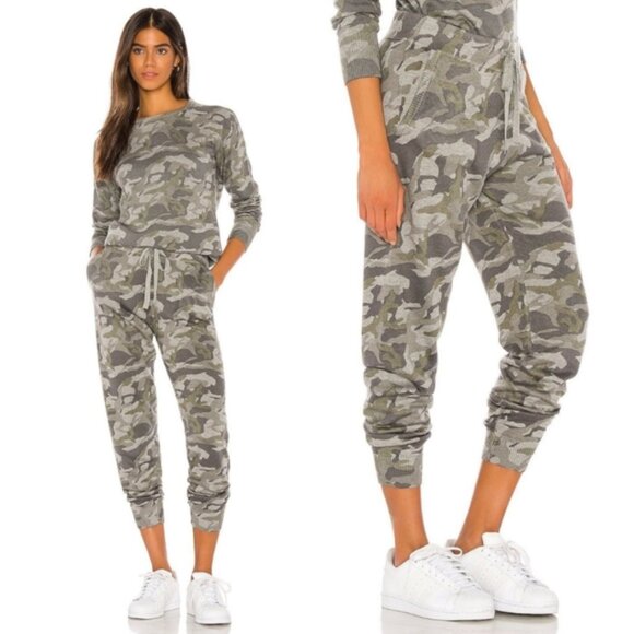 MONROW $158 Camo Sporty Sweats Soft Knit Jogger Pants size M Athleisure - Picture 1 of 12